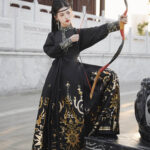 Black Wuxia with Gold hanfu