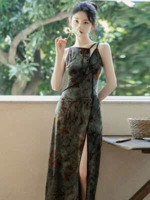 Vintage New Chinese Style Shawl Dress