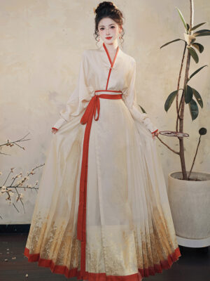 Peony Red Brocade Hanfu Set: Elegant and Flattering